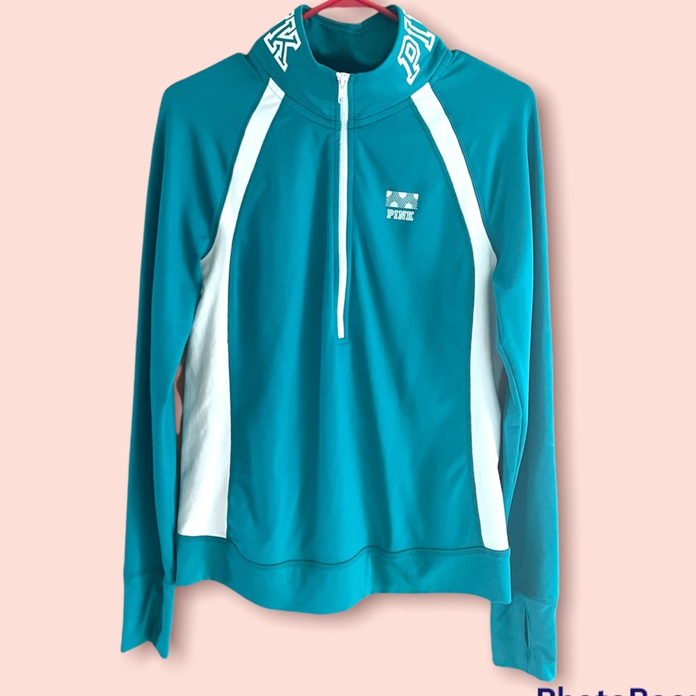 VS Pink Green Ultimate Quarter Zip Top